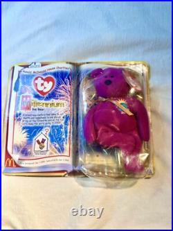 Millennium The Bear Ty Beanie Baby retired 1997 with2 errors rare Oakbrook