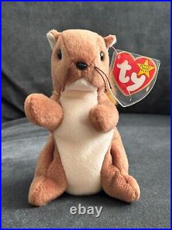 Mint Condition Nuts Beanie Baby Rare 1996 Edition With Tag Errors