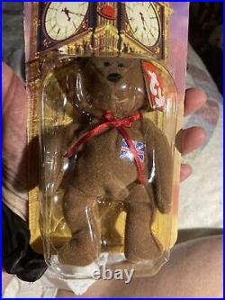 Mint RARE TY Beanie Baby Britannia the Bear (1997) Errors, New in Box