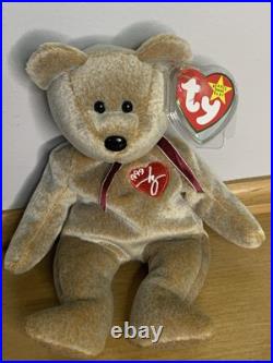 Mint Rare 1999 Signature Bear Ty Beanie Baby Multiple Errors Pellets