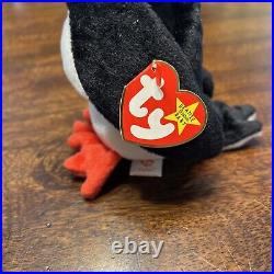 Mint Rare Retired 1997 TY Puffer the Puffin Beanie Baby 4181 Tag Errors