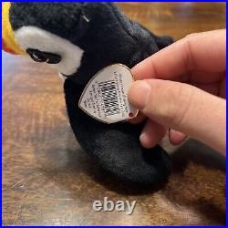 Mint Rare Retired 1997 TY Puffer the Puffin Beanie Baby 4181 Tag Errors