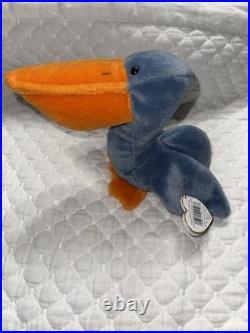 NEAR MINT RARE/ RETIRED Scoop the Pelican 1996 Ty Beanie Baby w TAG ERRORS