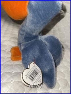 NEAR MINT RARE/ RETIRED Scoop the Pelican 1996 Ty Beanie Baby w TAG ERRORS