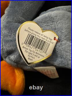 NEAR MINT RARE/ RETIRED Scoop the Pelican 1996 Ty Beanie Baby w TAG ERRORS