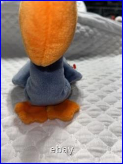 NEAR MINT RARE/ RETIRED Scoop the Pelican 1996 Ty Beanie Baby w TAG ERRORS