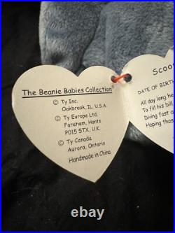 NEAR MINT RARE/ RETIRED Scoop the Pelican 1996 Ty Beanie Baby w TAG ERRORS