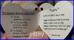 NEW Beanie Babies Pugsly ERRORS PVC Pellets 1996 RARE ORIGINAL OWNER Baby Bear