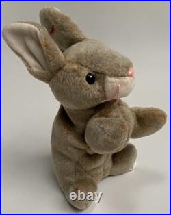 NEW RARE 1998 TY Beanie Babies Nibbly Gray Rabbit Bunny 2 ERRORS on Tag
