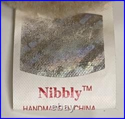 NEW RARE 1998 TY Beanie Babies Nibbly Gray Rabbit Bunny 2 ERRORS on Tag