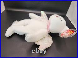NEW Rare Retired Halo Angel Bear TY Beanie Baby withBrown Nose Tag Errors
