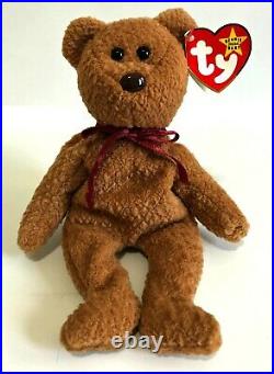 NEW Rare Retired TY Beanie Baby'CURLY' The Bear 04-12-96 with Many Errors WOW