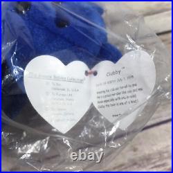 NEW SEALED TY Beanie Babies Clubby Stamped Very RARE Retired 1998 Blue In BAG