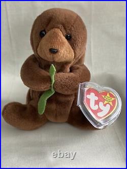 NEW Seaweed Beanie Baby- TY Seaweed the Otter RARE tag 1995/1996 Retired