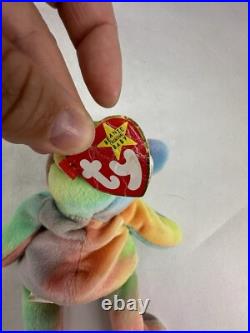 NEW TY Beanie Baby PEACE THE BEAR 1996 Rare Beanie Baby Toy Tie Dye 008421040537