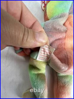 NEW TY Beanie Baby PEACE THE BEAR 1996 Rare Beanie Baby Toy Tie Dye 008421040537