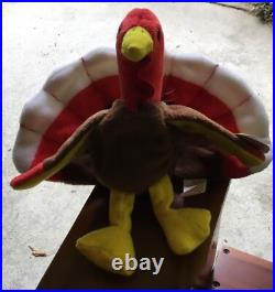 NEW Ty Beanie Babies Original 1996 RARE Retired Gobbles Turkey with ERRORS