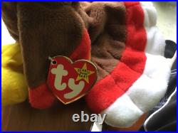 NEW Ty Beanie Babies Original 1996 RARE Retired Gobbles Turkey with ERRORS