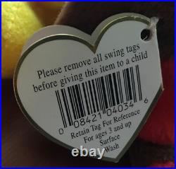 NEW Ty Beanie Babies Original 1996 RARE Retired Gobbles Turkey with ERRORS