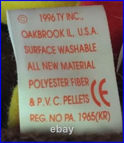 NEW Ty Beanie Babies Original 1996 RARE Retired Gobbles Turkey with ERRORS