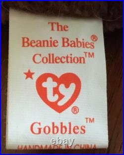 NEW Ty Beanie Babies Original 1996 RARE Retired Gobbles Turkey with ERRORS