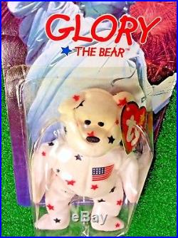NEW in BOX RARE 1997 Retired Glory The Bear McDonald's Ty Beanie Baby withErrors