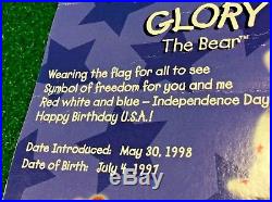 NEW in BOX RARE 1997 Retired Glory The Bear McDonald's Ty Beanie Baby withErrors