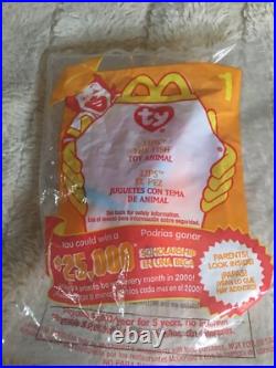 NIP 1999 Ty Teenie Beanie Baby Babies # 1 Lips The Fish Rare Original Collector