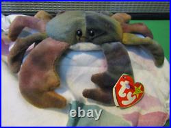 NOS Ty beanie babies claude the crab 1996 Rare