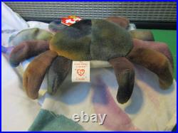 NOS Ty beanie babies claude the crab 1996 Rare