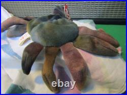 NOS Ty beanie babies claude the crab 1996 Rare