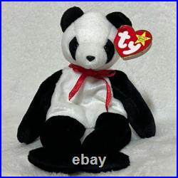 NWT Rare Errors Tag Ty Beanie Baby Fortune Panda Bear Retired 1997/1998 Plush