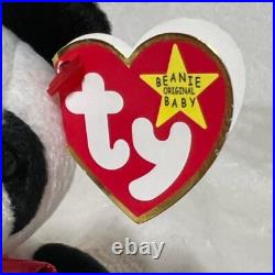 NWT Rare Errors Tag Ty Beanie Baby Fortune Panda Bear Retired 1997/1998 Plush