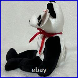 NWT Rare Errors Tag Ty Beanie Baby Fortune Panda Bear Retired 1997/1998 Plush