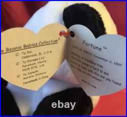 New MINT Ty Beanie Baby Fortune Panda Bear Retired Errors RARE 1997