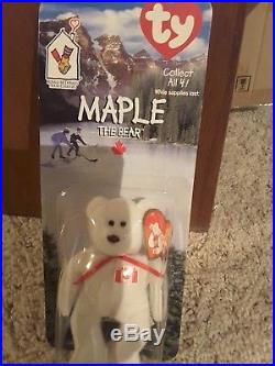 New TY Maple the Bear Beanie Baby, error 1993 Rare from McDonald's