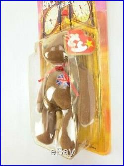 New in Package BRITANNIA Bear-1999 McDonalds Ty Beanie Baby with rare errors