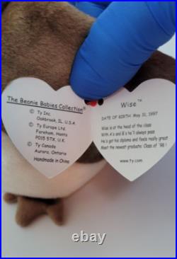 Nwt, Wise The Owl Beanie Baby, 1997, Retired, Rare