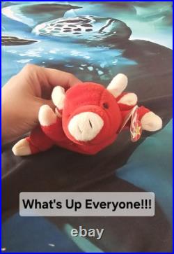 ORIGINAL TY Beanie Baby Snort The Red Bull 1995-RARE