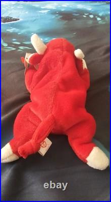 ORIGINAL TY Beanie Baby Snort The Red Bull 1995-RARE