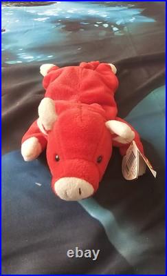 ORIGINAL TY Beanie Baby Snort The Red Bull 1995-RARE