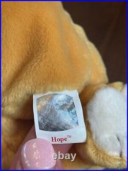 Original Hope Beanie Baby 1998 Retired & Rare with Tag Errors 1st Gen NM