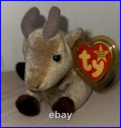 Original TY Beanie Baby Goatee With Multiple Errors! RARE FIND! With Case