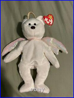 Original Ty Beanie Babies Halo the Angel Bear Toy Rare