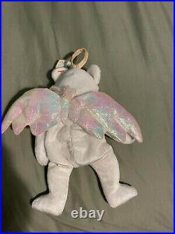 Original Ty Beanie Babies Halo the Angel Bear Toy Rare