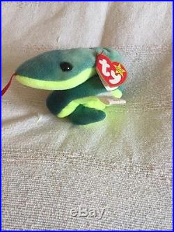 Original Ty Beanie Babies Rare'Hissy' The Snake With Errors