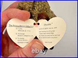 Original Ty Beanie Baby Cheeks The Baboon RETIRED RARE 1999 MINT with TAG ERROR