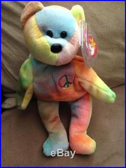 Original Ty Beanie Baby-Peace Bear-Mint Condition-With Tags-Rare Spelling Errors