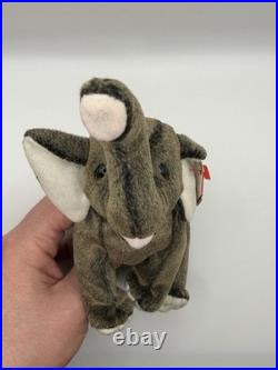 Original Ty Beanie Baby Trumpet The Elephant From 2000 With Tag Errors Rare/Mint