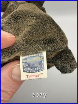 Original Ty Beanie Baby Trumpet The Elephant From 2000 With Tag Errors Rare/Mint